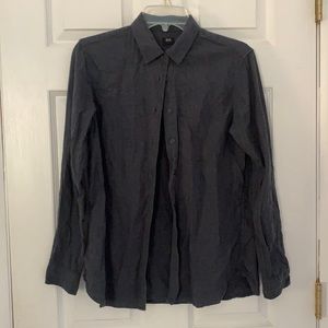 Uniqlo Blue Gray Flannel Button Down Shirt Sz S